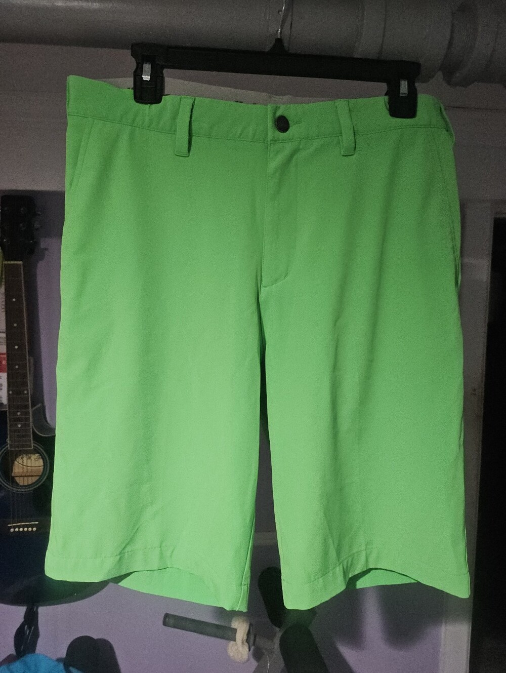 adidas Men's Neon Green Flat Front Golf Shorts
